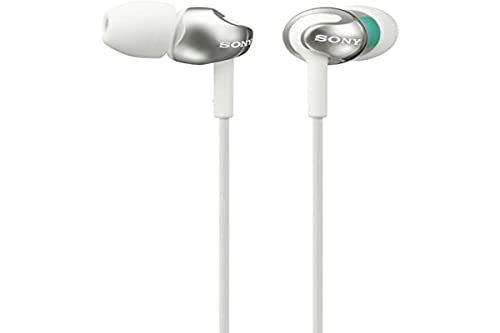 Sony MDR-EX110LP - Auriculares de botón, color blanco con verde