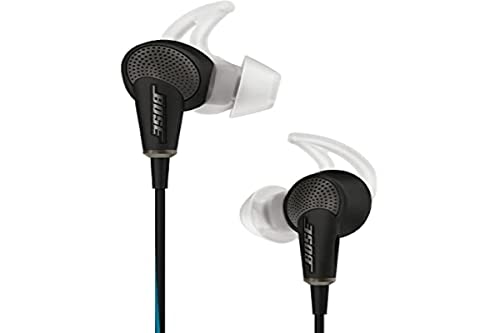 Bose QuietComfort 20 - Auriculares in-ear compatible con dispositivos Apple, con micrófono, control remoto integrado, reducción de ruido, Color Negro