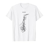 Dibujo Técnico Saxofón Músico Orquesta Saxofonista Camiseta