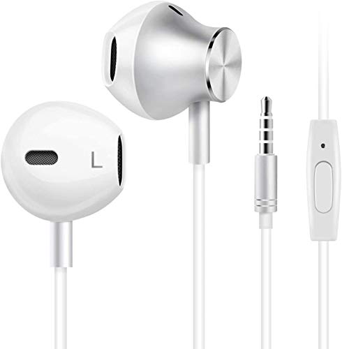 Auriculares In-Ear auriculares con microfono, auriculares cable, Cancelación de Ruido (Blanco)