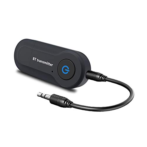 Aigoss Transmisor Bluetooth USB Adaptador de Audio Inalámbrico 3.5mm para TV/Altavoz/Ordenador/Auriculares, Baja Latencia,Conexión Dual de Salida Estéreo