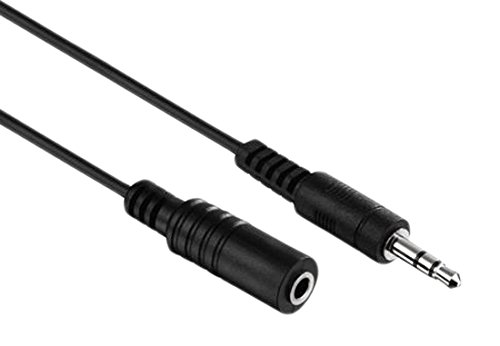 HDSupply AC015-010 Cable de extensión de audio estéreo de 3,5 mm macho a 3,5 mm hembra, diseño ultrafino, 1,00 m, negro