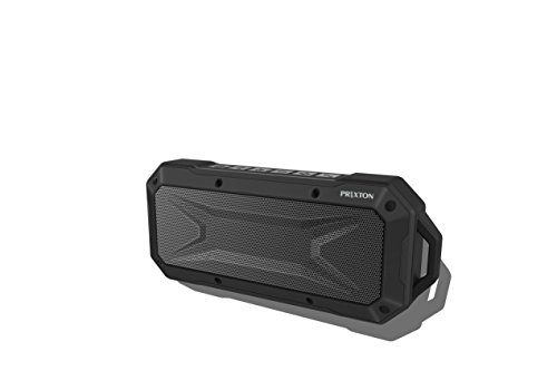 PRIXTON - Altavoz Portátil Sumergible con Bluetooth, Ranura USB y Micrófono y Función Manos Libres, Color Negro