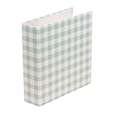 Craftelier - Álbum de Cartón Forrado Vichy Mint 6x8' - Sistema de 2 Anillas - Tapas Duras y Resistentes | 22,5 x 23 cm