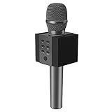 TOSING 008 Micrófono de Karaoke Inalámbrico Bluetooth, Potencia de Volumen Más Alta 10W, Más Bajo, 3-en-1 Máquina de Micrófono Portátil de Altavoz Portátil para Android/PC (black)