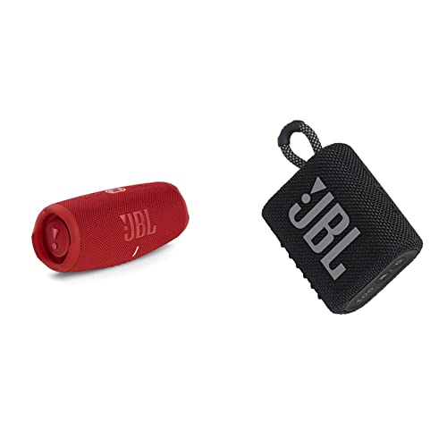 JBL Charge 5 – Altavoz inalámbrico portátil con Bluetooth y batería integrada + GO 3 Altavoz inalámbrico portátil con Bluetooth, Resistente al Agua y al Polvo