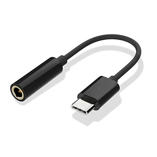 REY - Cable Adaptador Conversor USB 3.1 Tipo C Macho a Jack 3,5mm Hembra Negro