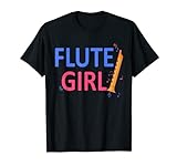 Flauta de la muchacha musical flautista nota de música flauta jugador regalo Camiseta