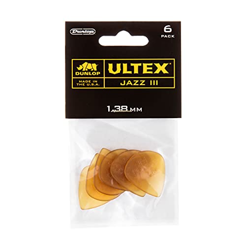 Jim Dunlop Jazz III Ultex - Juego de 6 púas de guitarra