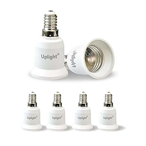 Uplight Adaptador E14 a E27,Conversor Bombilla E14 a E27,E14 Socket Convertidor para Bombillas LED y Bombillas Incandescentes,Paquete de 6.