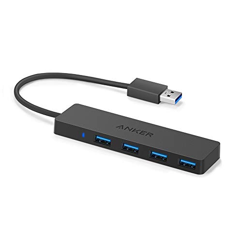 Anker 4 Puertos HUB USB 3.0 Ultra Slim Data Hub para Macbook, Mac Pro / Mini, iMac, Surface Pro, XPS, PC portátil, Unidades Flash USB, HDD móvil y más.