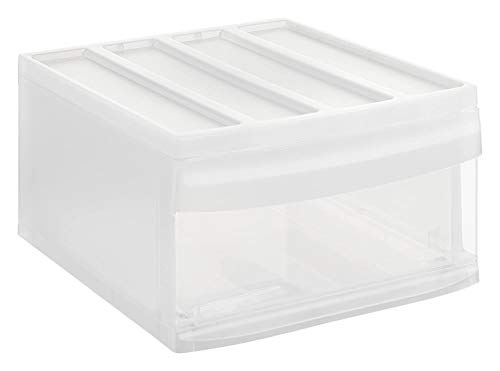Rotho Systemix - Cajón 1 Cajón, Plástico (PP) sin BPA, Transparente, L (39.5 x 34.0 x 20.3 cm)