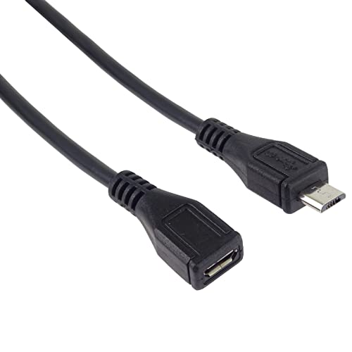 Premium Cord - Cable alargador (Micro USB 2.0, Macho a Hembra, 5 m), Color Negro