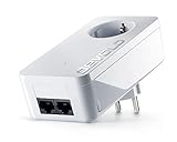Adaptador devolo dLAN 550 duo+ (500 Mbit/s de velocidad de red, 2 puertos LAN, carcasa compacta, red, Powerline, red LAN sencilla desde la toma de corriente eléctrica) color blanco