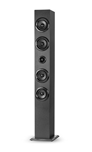 ELBE TW-402-BT Torre de Sonido Bluetooth + FM/SD/USB 40 w, mp3, USB, Radio FM autoscan, Mando a distancias, Bluetooth Compatible 4.0, 3.0, 2.1+EDR, Color Negro