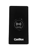 CoolBox COO-PB08KW-BK Powerbank con carga inalámbrica Qi 8000 mAh – Carga 2 dispositivos a la vez, tacto suave de goma. Color Negro
