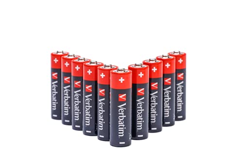 Verbatim - Pilas (Single-Use Battery, AA, Alcalino, Cilíndrico, 1,5 V, 10 Pieza(s) Negro, Rojo (49875)