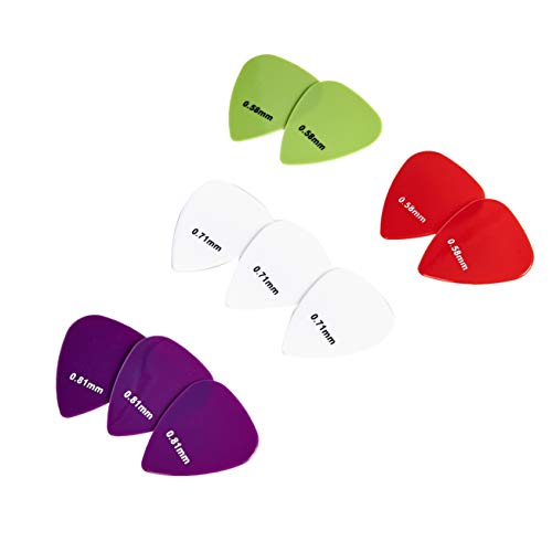 Amazon Basics - Púas de guitarra de colores lisos, de nailon, 10 piezas