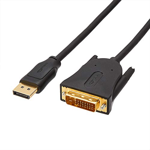 Amazon Basics - Cable de DisplayPort a DVI con conectores dorados (1,8 m)