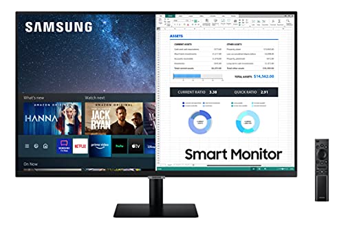 Samsung S27BM500 – Monitor Smart de 27' Full HD (1920 x 1080, VA, Smart TV, HDMI, Bluetooth, AirPlay, WiFi, Office 365, 16:9, 60Hz, Dex Inalámbrico, Altavoces Integrados, Hub IoT), negro