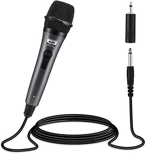 Moukey MWm-5 Micrófono Dinámico con cable XLR de 3,9 M, Micrófono de Mano para Cantar karaoke,Discurso, Boda, Escenario y Actividades al Aire Libre