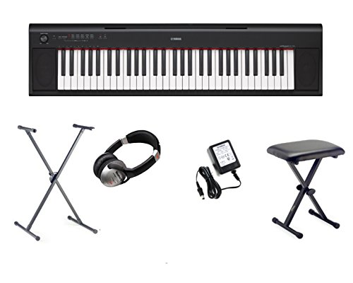 Yamaha NP-12 Piaggero Home Keyboard 61 teclas El paquete incluye: X-Stand, X-stool, auriculares y adaptador de corriente