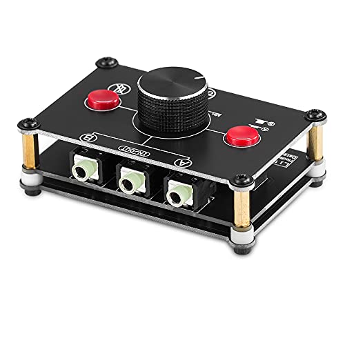 Nobsound Little Bear MC102 Mini 2(1)-IN-1(2)-Out 3,5 mm Stereo Audio Switch Switch Box Passive Selector Box Audio Switch Estéreo Selector Pasivo (Negro)
