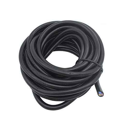 LumenTY - Cable eléctrico de 3 Núcleos Redondo PVC 3 x 0,75 mm² Cable Eléctrico de Cobre de Alta Resistencia a Altas Temperaturas 5 m de Longitud de Corte - Negro