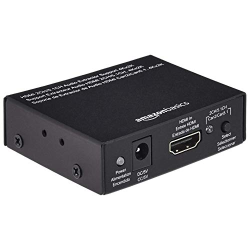 Amazon Basics - Convertidor de Extractor de Audio, HDMI a HDMI + Audio (SPDIF + RCA Estéreo)