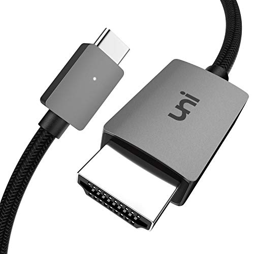 uni Cable USB C a HDMI, Cable USB Tipo C a HDMI (Compatible con Thunderbolt 3) hasta 4K, Compatible con iPad Pro 2018, MacBook, Samsung S20, Surface Pro 7, Huawei p40, Mate 30 y más - 1,8m