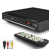 Reproductor de DVD KCR para TV, DVD / CD / MP3 / AVI con Conector USB, Salida HDMI y AV (Cable HDMI y AV Incluido), Control Remoto, para Todas Las regiones