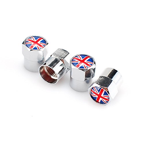 Goliton Bandera británica Mini Tapa de la válvula tapón de la Boquilla de Gas de Metal