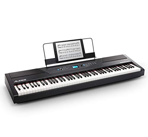 Alesis Recital Pro - Teclado Piano Eléctrico Digital con 88 Teclas de Acción Martillo, 12 Voces y Altavoces incorporados
