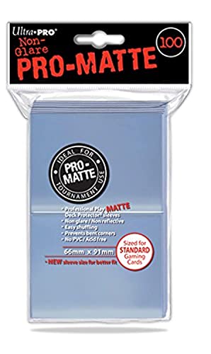 Ultra Pro- Pro-Matte Clear Standard Size Deck Protector Sleeves (100), Color (E-84731)