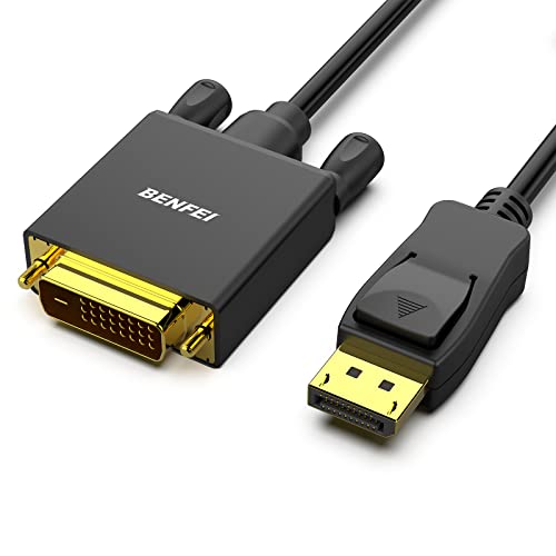 BENFEI Cable DisplayPort a DVI, 1,8m Adaptador Macho a Macho Chapado en Oro para Lenovo, DELL, HP, ASUS y Otras Marcas