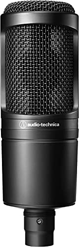 Audio-Technica AT2020 Micrófono de condensador cardioide (conexión XLR) para voz en off, podcasting, streaming y grabación.