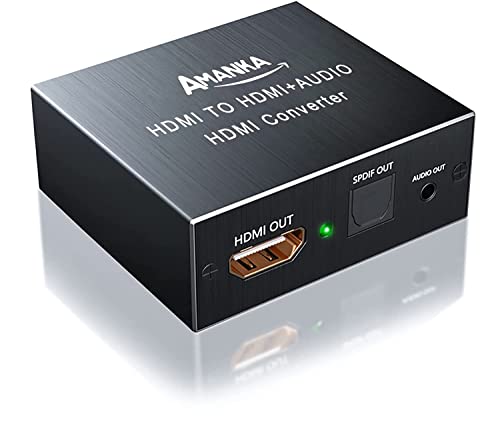 AMANKA HDMI Audio Extractor Ultra HD 4K x 2K HDMI a HDMI SPDIF/Toslink Óptico Salida de Audio de 3,5 mm para PS3 PS4 BLU-Ray DVD Xbox TV