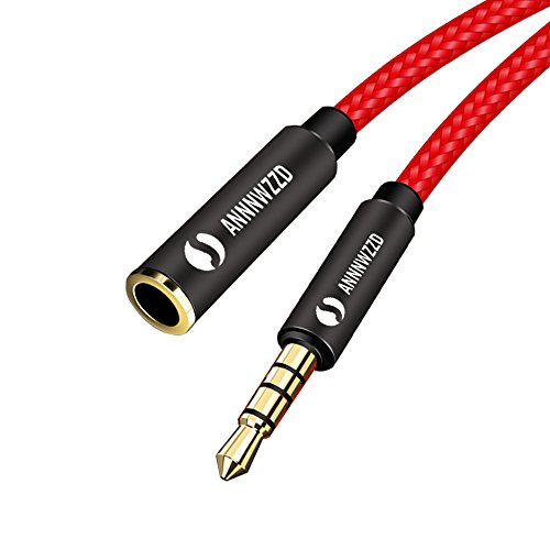 LinkinPerk Cable alargador de Audio estéreo Auxiliar, Audio Cable Extensión Auriculares 3,5 mm Macho a Hembra (1M)