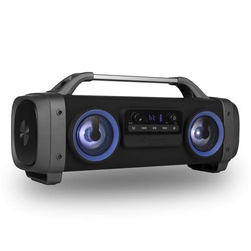 NGS Street Breaker Mini - Boombox Portátil de 100W Compatible con Tecnología Bluetooth. Pantalla LED. Color Negro y Azul