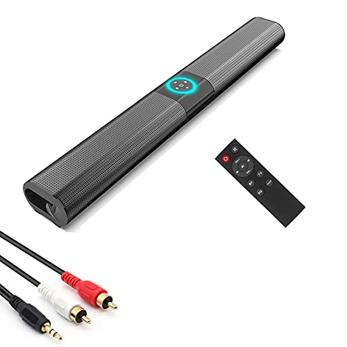 Barra de Sonido TV, Bluetooth 5.0 Barra Sonido Envolvente Altavoz para TV/Home Theatre, con Luces RGB, Interconexión de Audio Dual Bluetooth, Apoyo RCA/AUX/USB/TF Tarjeta,Montable en la Pared