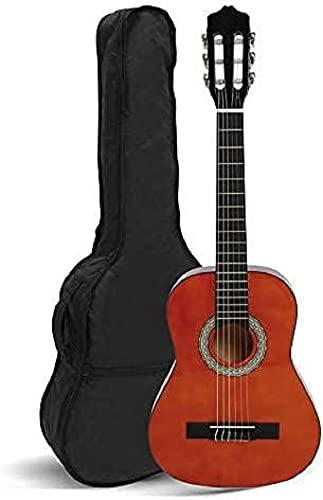 Navarrez NV11 guitarra clásica marrón 4/4, bolsa/Gig Bag, 2 púas
