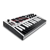 AKAI Professional MPK Mini MK3 White - Teclado Controlador MIDI USB de 25 Teclas con 8 Drum Pads, 8 Perillas y Software de Producción Musical Incluido, Blanco