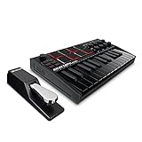 AKAI Professional MPK Mini MK3 Black + M-Audio SP-2 - Teclado controlador MIDI USB con 25 teclas, 8 drum pads y software + Pedal de sustain
