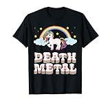 Regalo de la camiseta de Funny Death Metal Unicorn Rainbow Camiseta