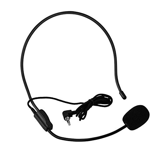 Vbestlife Mini Auriculares con Cable montados en la Cabeza de 3,5 mm, micrófono de Condensador de micrófono para Altavoz Amplificador de Voz