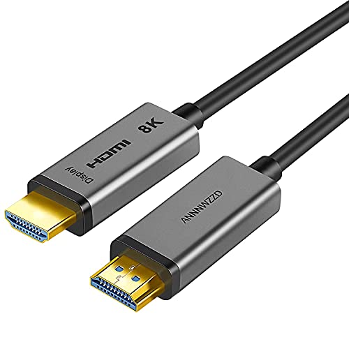 ANNNWZZD Cable HDMI 8K de Fibra óptica 10M, Ultra Alta Velocidad 48Gbps Cable HDMI 2.1 Admite 8K@60HZ, 4K@120HZ HDR10+, HDCP2.2, YUV 4:4:4