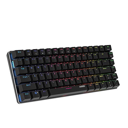 WXLSQ Negro Teclado mecánico del Interruptor de luz de Fondo PBT Keycaps RGB Gaming Keyboard Keys, 87 para Windows PC para Juegos,Black Axis