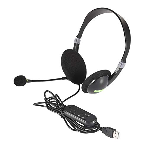 Auriculares USB,Auriculares con Cable, Auriculares ligeros y cómodos con micrófono flexible,PC/Mac/Portátil/Chromebook