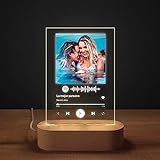 Transparent Gift Lámpara Spotify 3D Led con Foto Personalizada 10x15 cm - Cuadro de metacrilato con luz nocturna ajustable - El regalo original parejas, novios, mejores amigos y niños