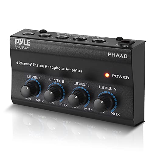 Pyle PHA40 - Amplificador de Audio (4.0, 12V, 10,3 cm, 5,7 cm, 3 cm, Poder) Negro
